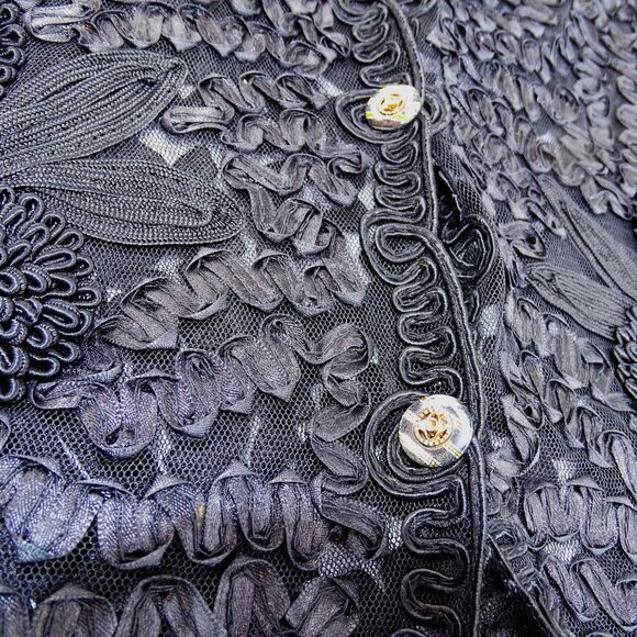 NWT Celsa Black Lace Open Work Cardigan XXL - Picture 6 of 16